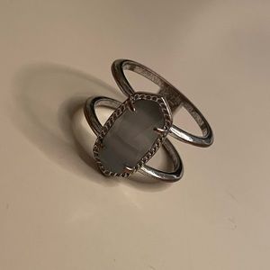 Kendra Scott Silver Ring with Gray Stone